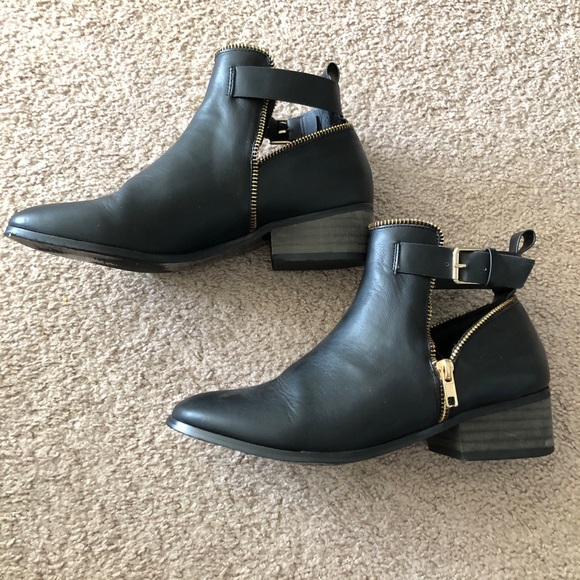 Public Desire Shoes - Public desire black booties with gold details